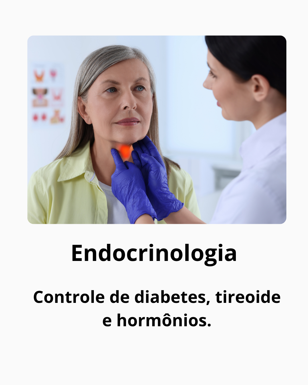 Endocrinologia controle de diabetes, tireoide e hormônios.