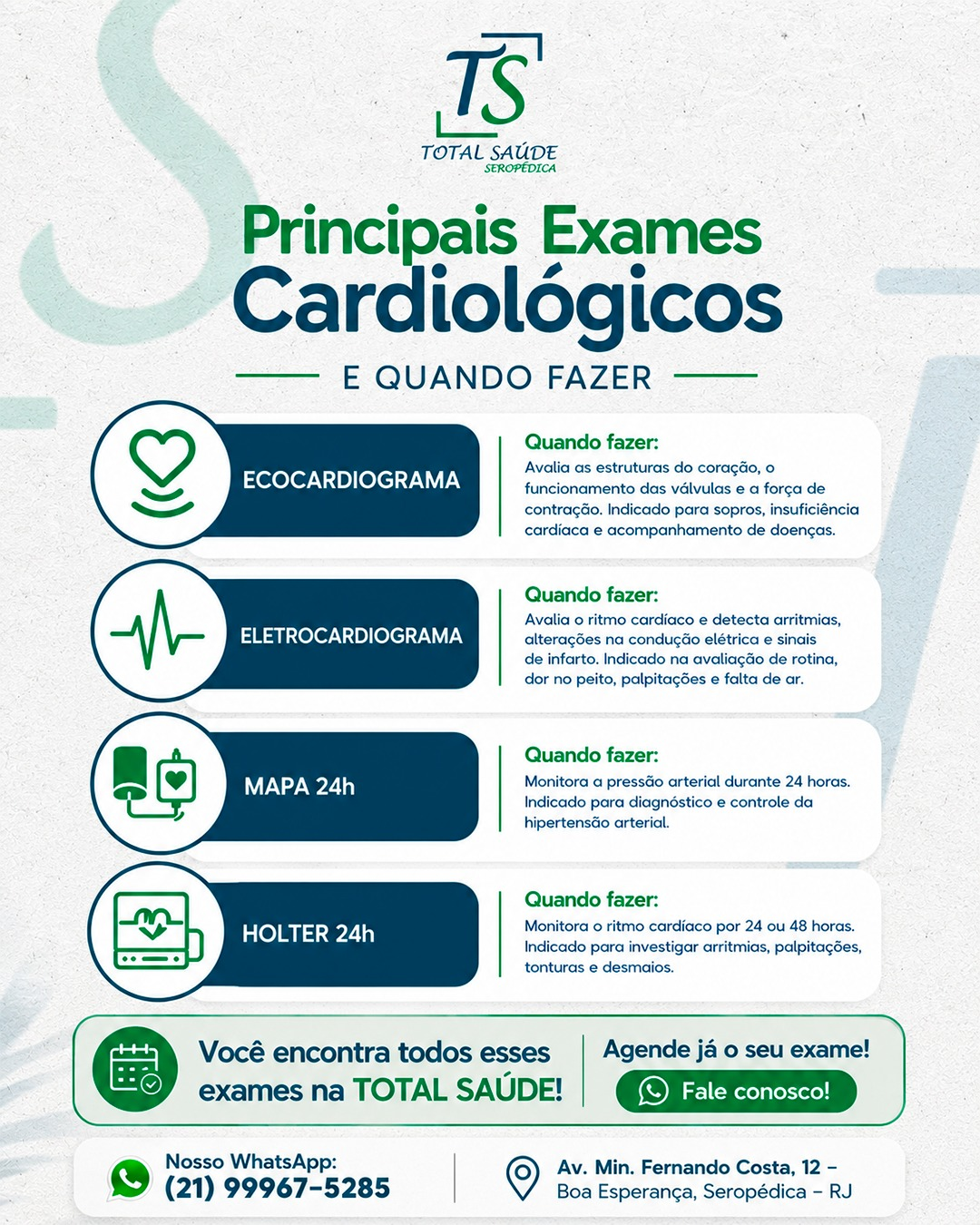 Exames Cardiológicos: entenda para que servem Ecocardiograma, Eletrocardiograma, MAPA e Holter 24h